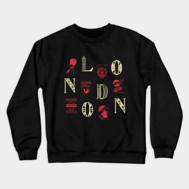 London Alphabets - Paper Brown Crewneck Sweatshirt by akaneyabushita